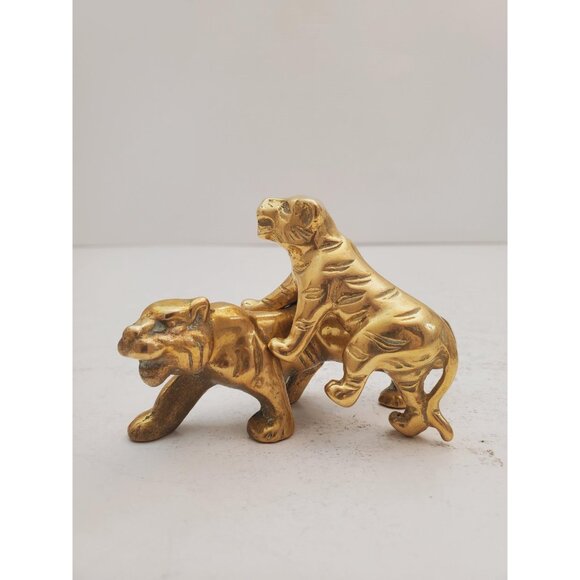 Vintage Brass Tiger Statue Vintage brass lover -Vintage style brass leop… - Picture 10 of 10